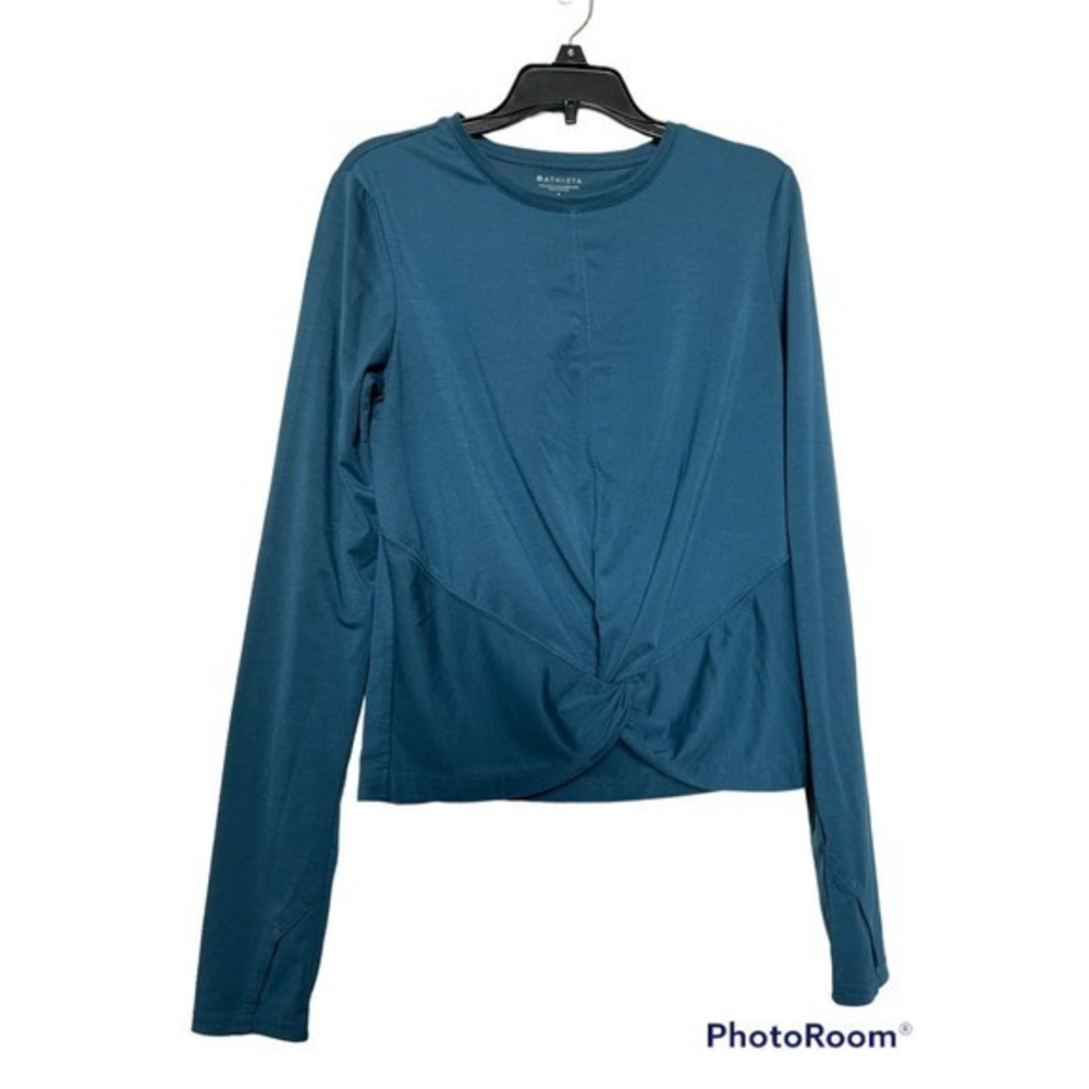 ATHLETA Essence Twist Front long sleeved top Dark Teal S